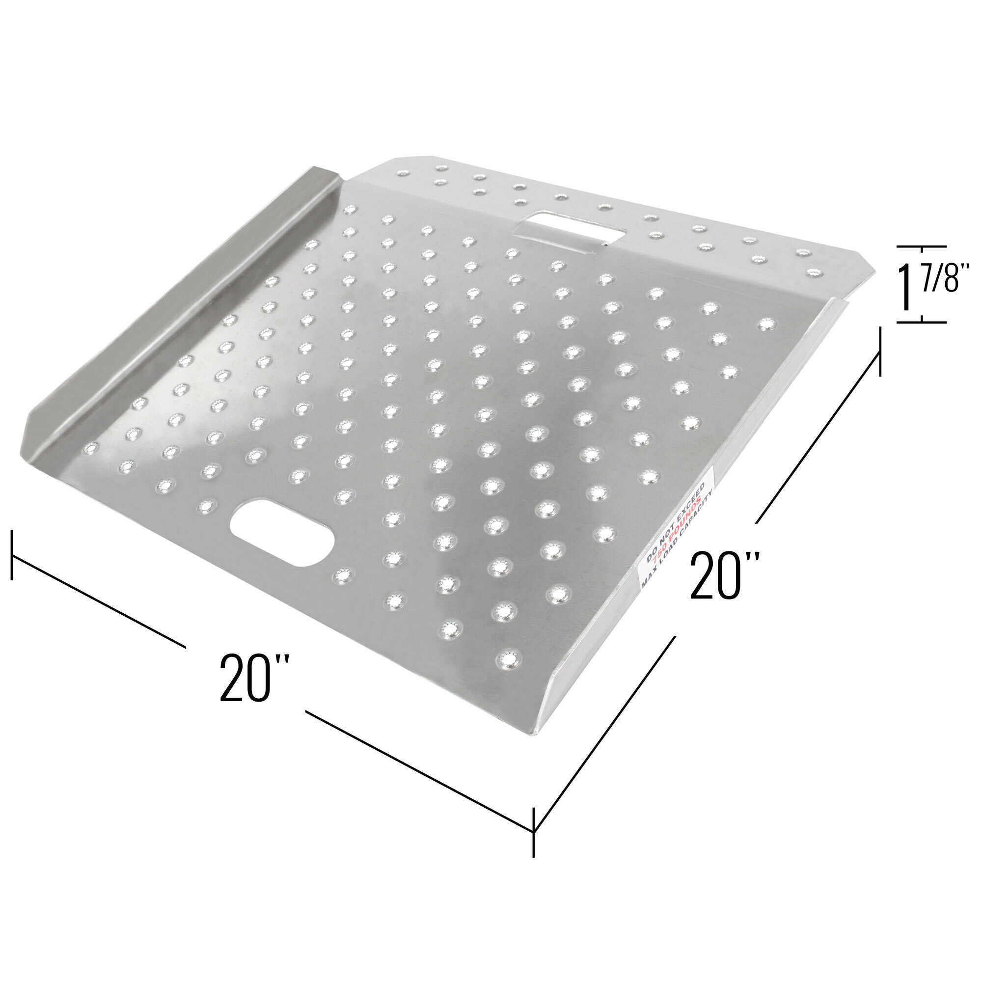 Guardian, 20in. x 20in. Aluminum Curb Ramp, Max. Ramp Length 20 in, Surface Width 20 in, Total Capacity 750 lb, Model# CR-01-20-20-P-TS6